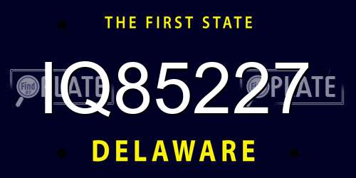 IQ85227 Delaware License Plate