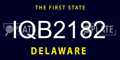 IQB2182 Delaware License Plate
