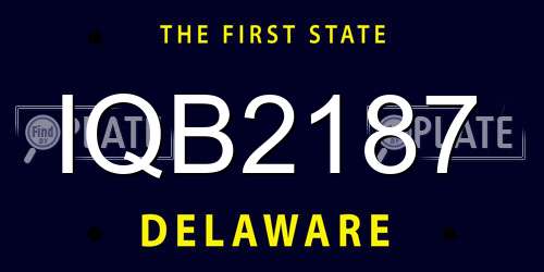 IQB2187 Delaware License Plate