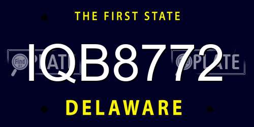 IQB8772 Delaware License Plate