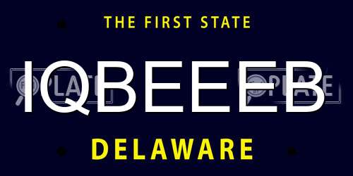 IQBEEEB Delaware License Plate