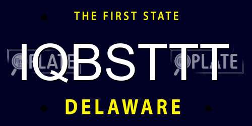 IQBSTTT Delaware License Plate