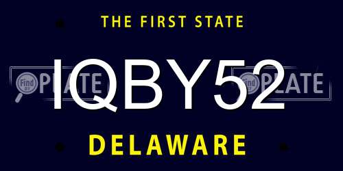 IQBY52 Delaware License Plate
