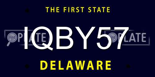 IQBY57 Delaware License Plate