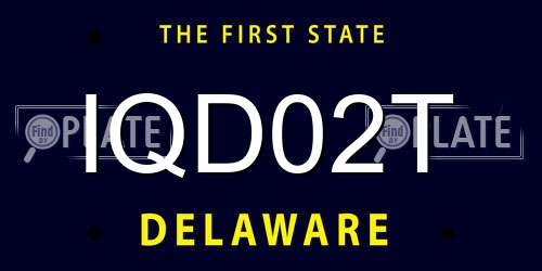 IQD02T Delaware License Plate