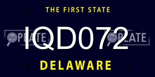 IQD072 Delaware License Plate