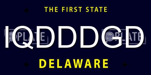 IQDDDGD Delaware License Plate