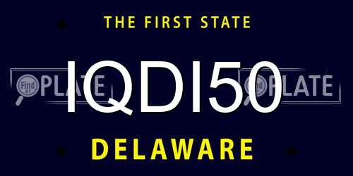 IQDI50 Delaware License Plate