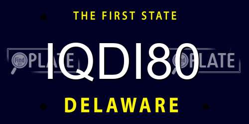 IQDI80 Delaware License Plate