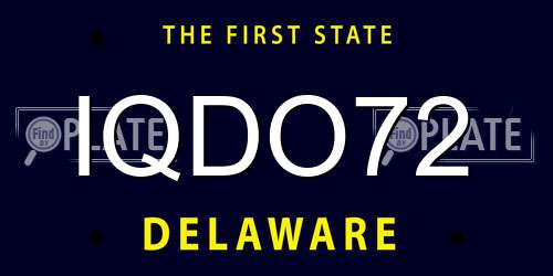 IQDO72 Delaware License Plate