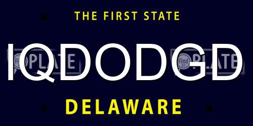 IQDODGD Delaware License Plate
