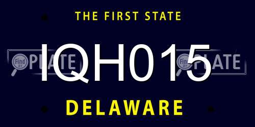 IQH015 Delaware License Plate