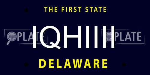 IQHIIII Delaware License Plate