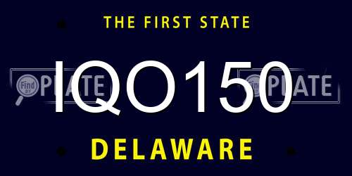 IQO150 Delaware License Plate