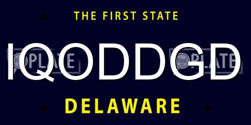 IQODDGD Delaware License Plate