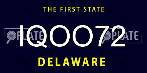 IQOO72 Delaware License Plate