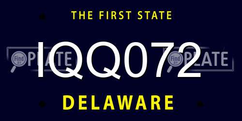 IQQ072 Delaware License Plate