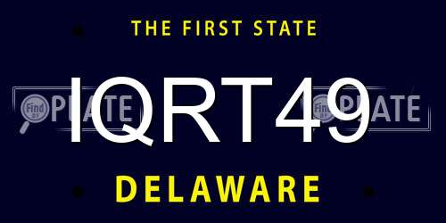 IQRT49 Delaware License Plate