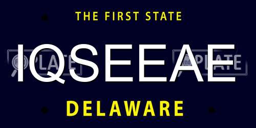IQSEEAE Delaware License Plate