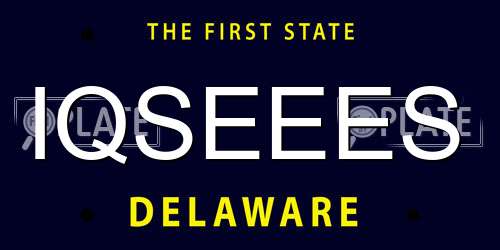 IQSEEES Delaware License Plate
