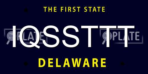 IQSSTTT Delaware License Plate