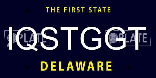 IQSTGGT Delaware License Plate