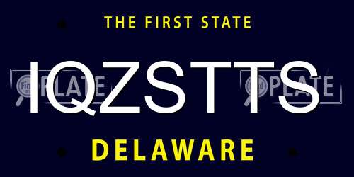IQZSTTS Delaware License Plate