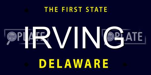 IRVING Delaware License Plate