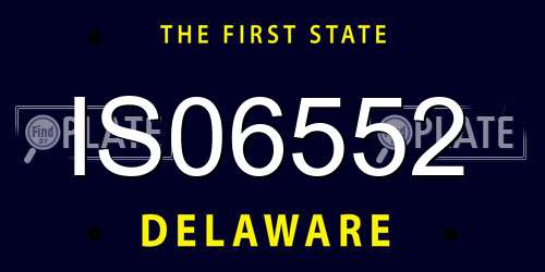 IS06552 Delaware License Plate