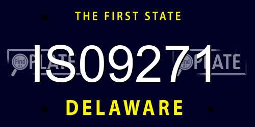 IS09271 Delaware License Plate