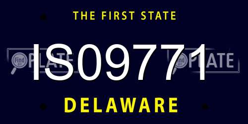 IS09771 Delaware License Plate