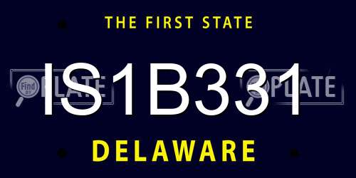 IS1B331 Delaware License Plate