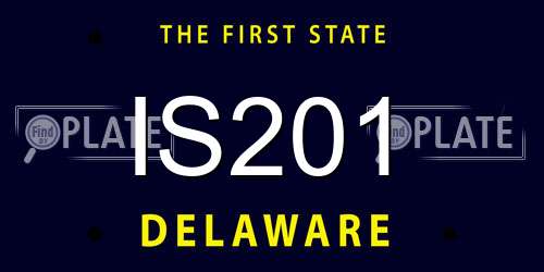 IS201 Delaware License Plate