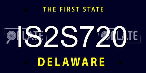 IS2S720 Delaware License Plate