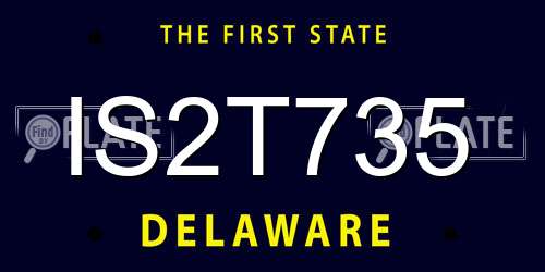 IS2T735 Delaware License Plate