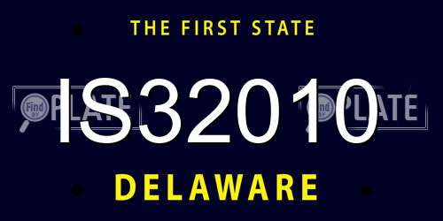 IS32010 Delaware License Plate