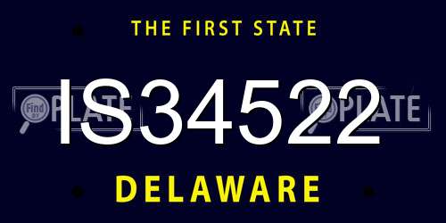 IS34522 Delaware License Plate