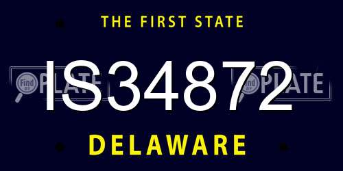 IS34872 Delaware License Plate