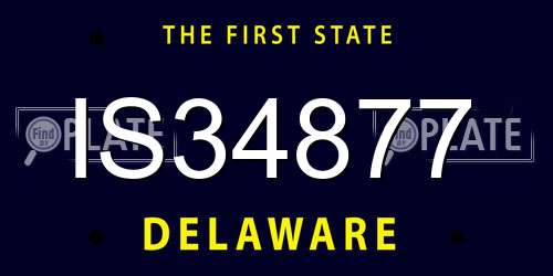 IS34877 Delaware License Plate