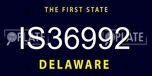 IS36992 Delaware License Plate