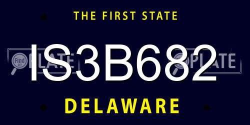 IS3B682 Delaware License Plate