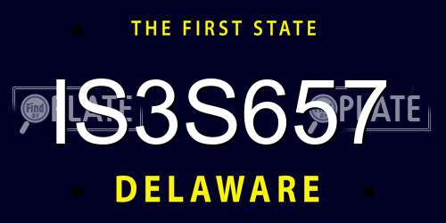 IS3S657 Delaware License Plate
