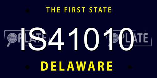 IS41010 Delaware License Plate