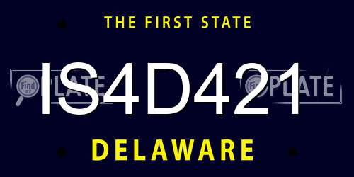 IS4D421 Delaware License Plate