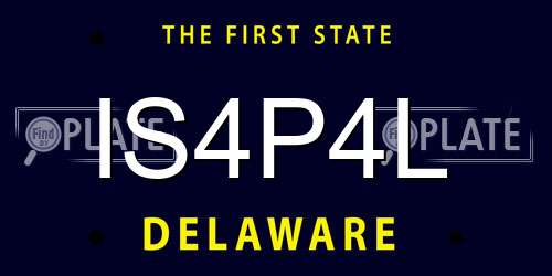 IS4P4L Delaware License Plate