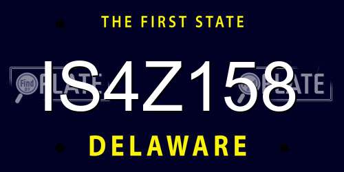 IS4Z158 Delaware License Plate