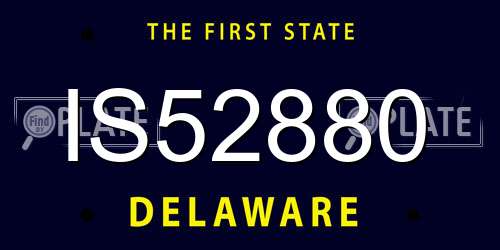 IS52880 Delaware License Plate