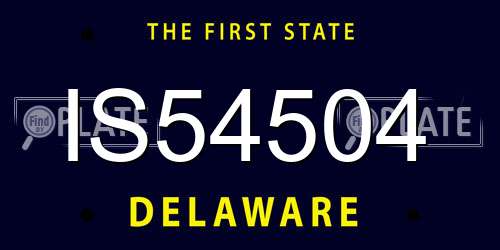IS54504 Delaware License Plate