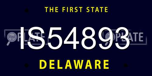 IS54893 Delaware License Plate