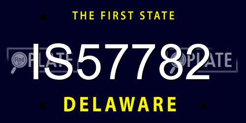 IS57782 Delaware License Plate
